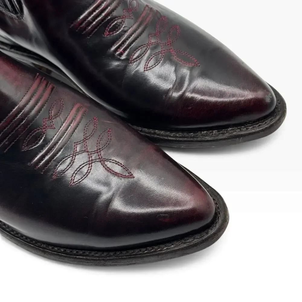 Botines Zebra Mens 9 Burgundy Oxblood Leather Western Chelsea Boots Mexico 28